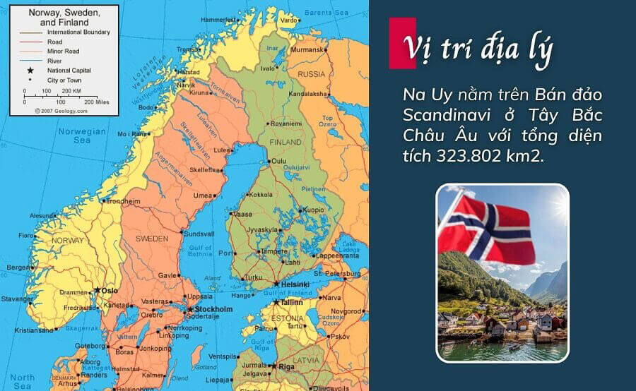 Vị trí địa lý của Na Uy