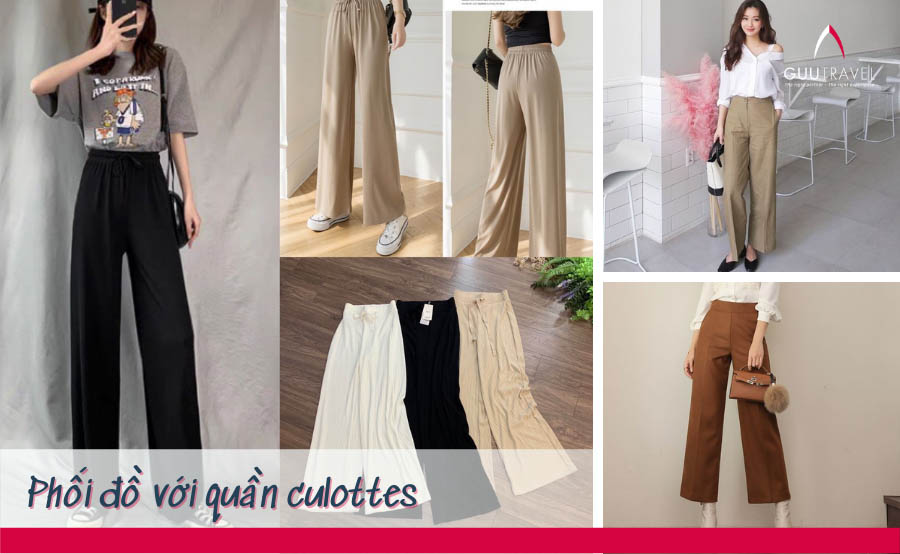 Quần culottes có thể phối cùng nhiều kiểu áo khác nhau