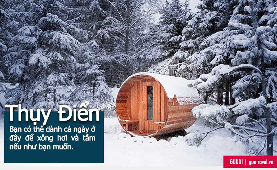 Phòng tắm hơi sẽ là trải nghiệm khá độc lạ khi du lịch Thụy Điển