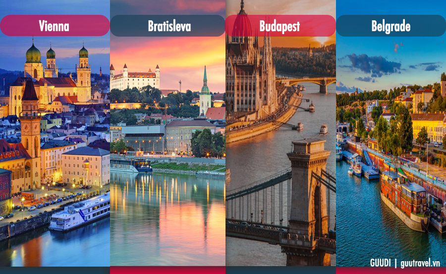 Sông Danube đi qua và giáp với nhiều thành phố tráng lệ