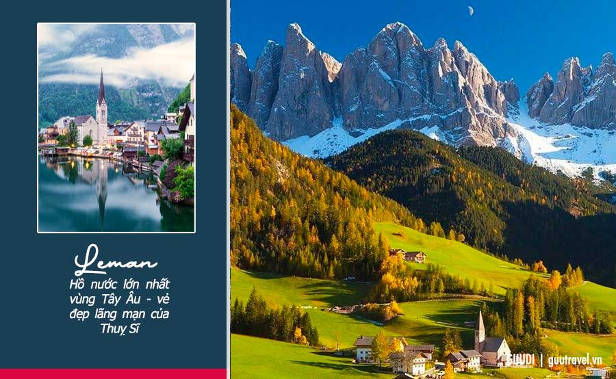 Hồ Léman thơ mộng chảy dài quanh thị trấn Montreux