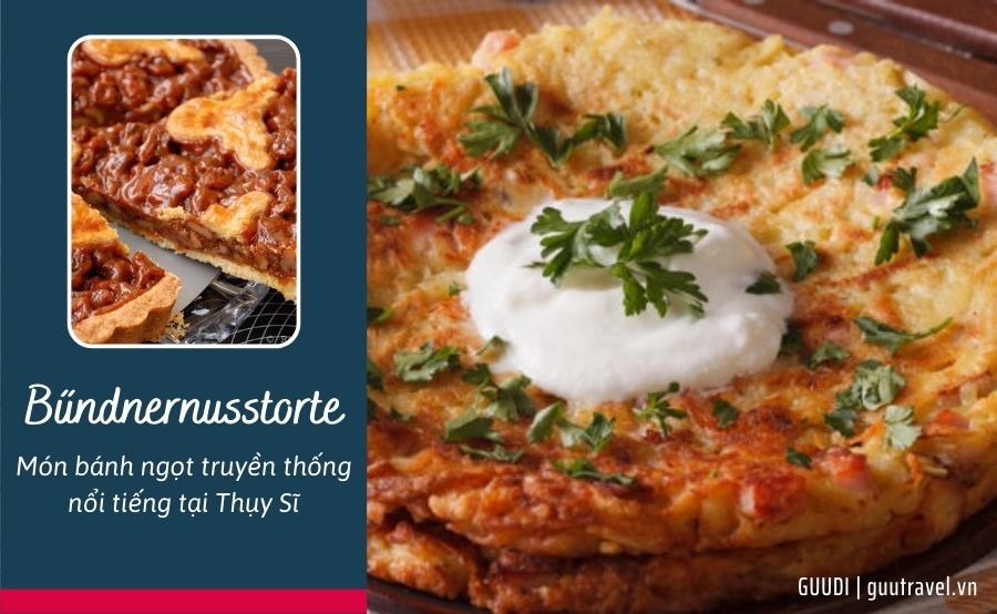 Bánh Bűndnernusstorte truyền thống