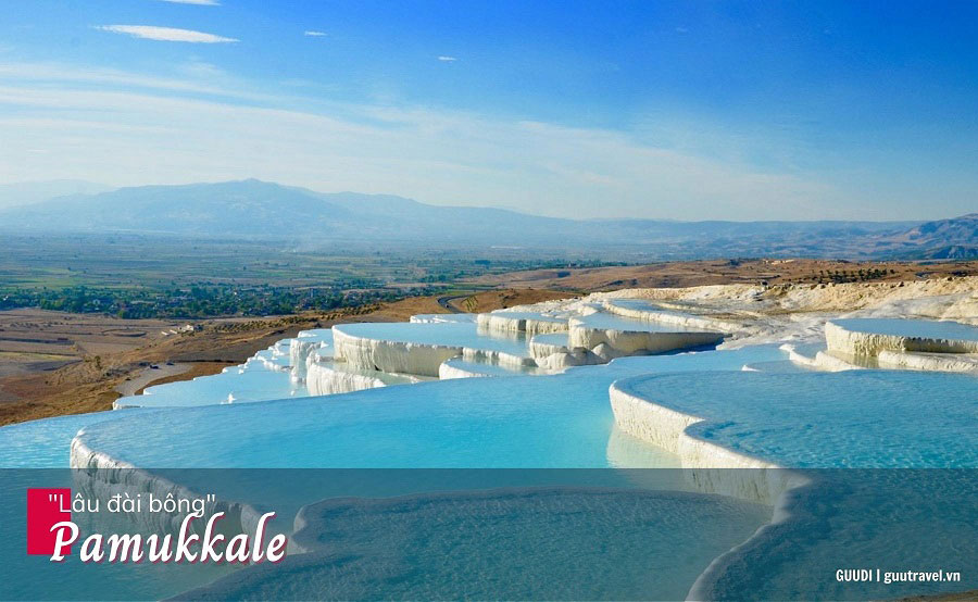 “Lâu đài bông” Pamukkale đầy ấn tượng với sắc trắng