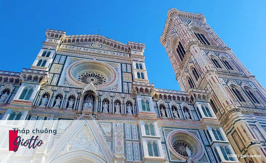 Tháp chuông Giotto với thiết kế vô cùng độc đáo từ đá cẩm thạch