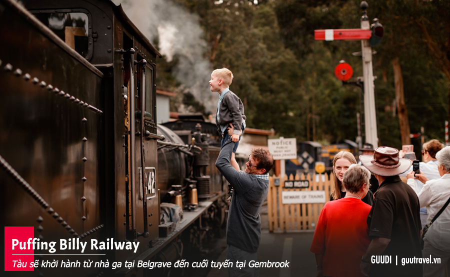 Puffing Billy Railway - khởi hành từ nhà ga tại Belgrave đến cuối tuyến tại Gembrook