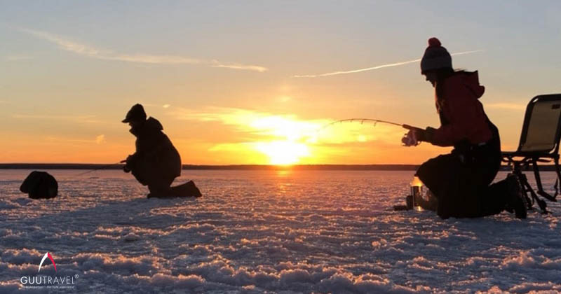 câu cá trên sông băng Rovaniemi