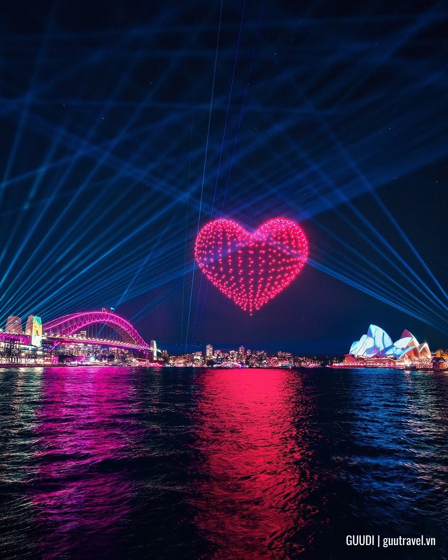 trình diễn nghệ thuật ánh sáng tại lễ hội sydney