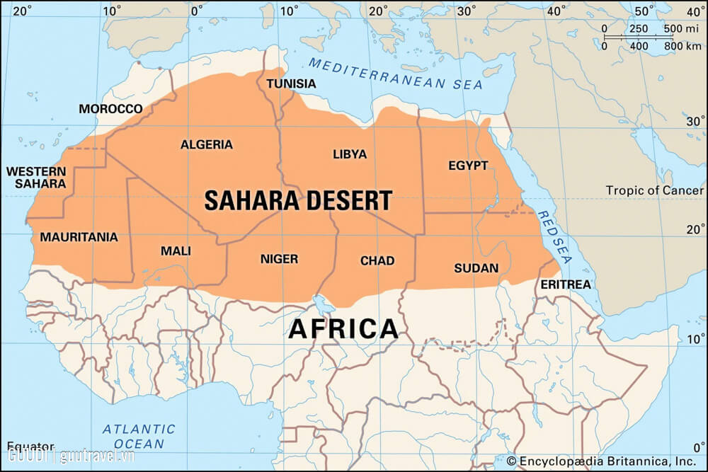 Sa mạc Sahara nằm ở đâu
