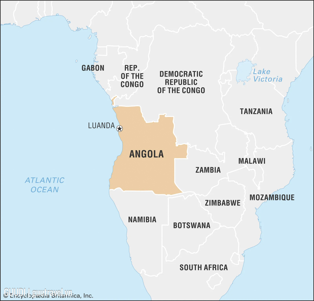 Angola ở đâu trên bản đồ thế giới?